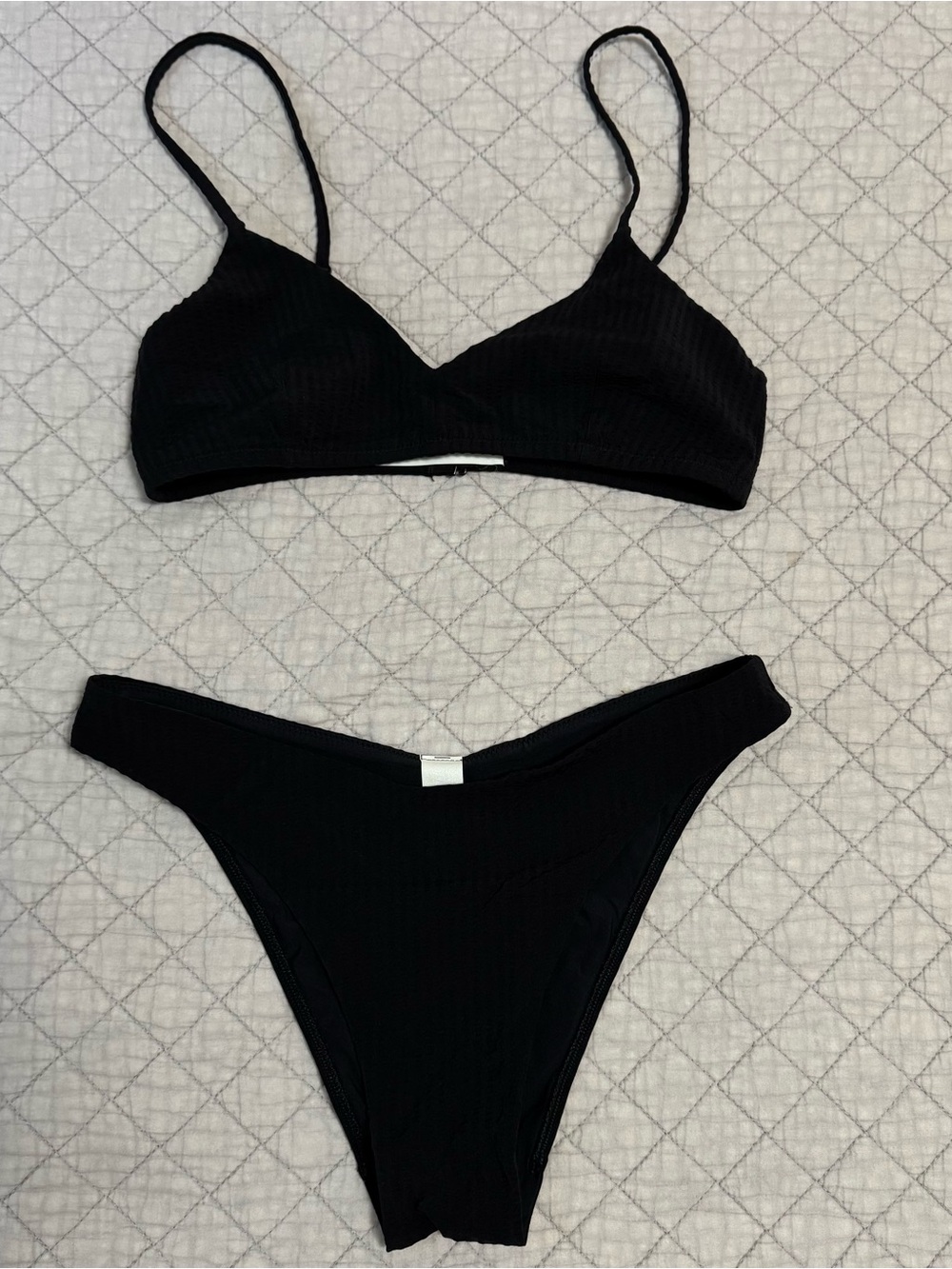 lululemon seersucker bikini set black